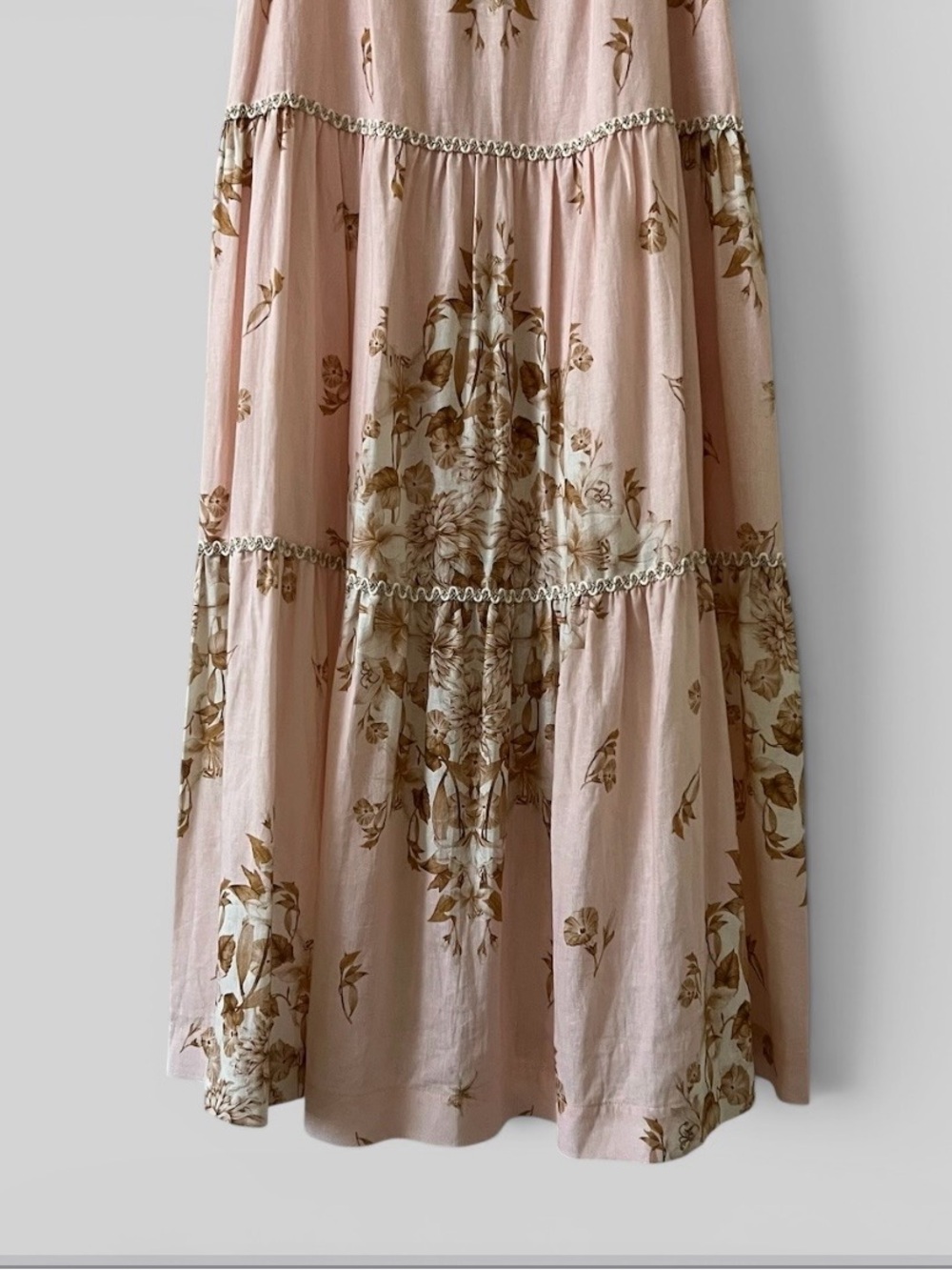 Sachin & Babi Giorno Tiered Floral Linen Blend Maxi Dress Cottagecore Medium - Picture 9 of 16